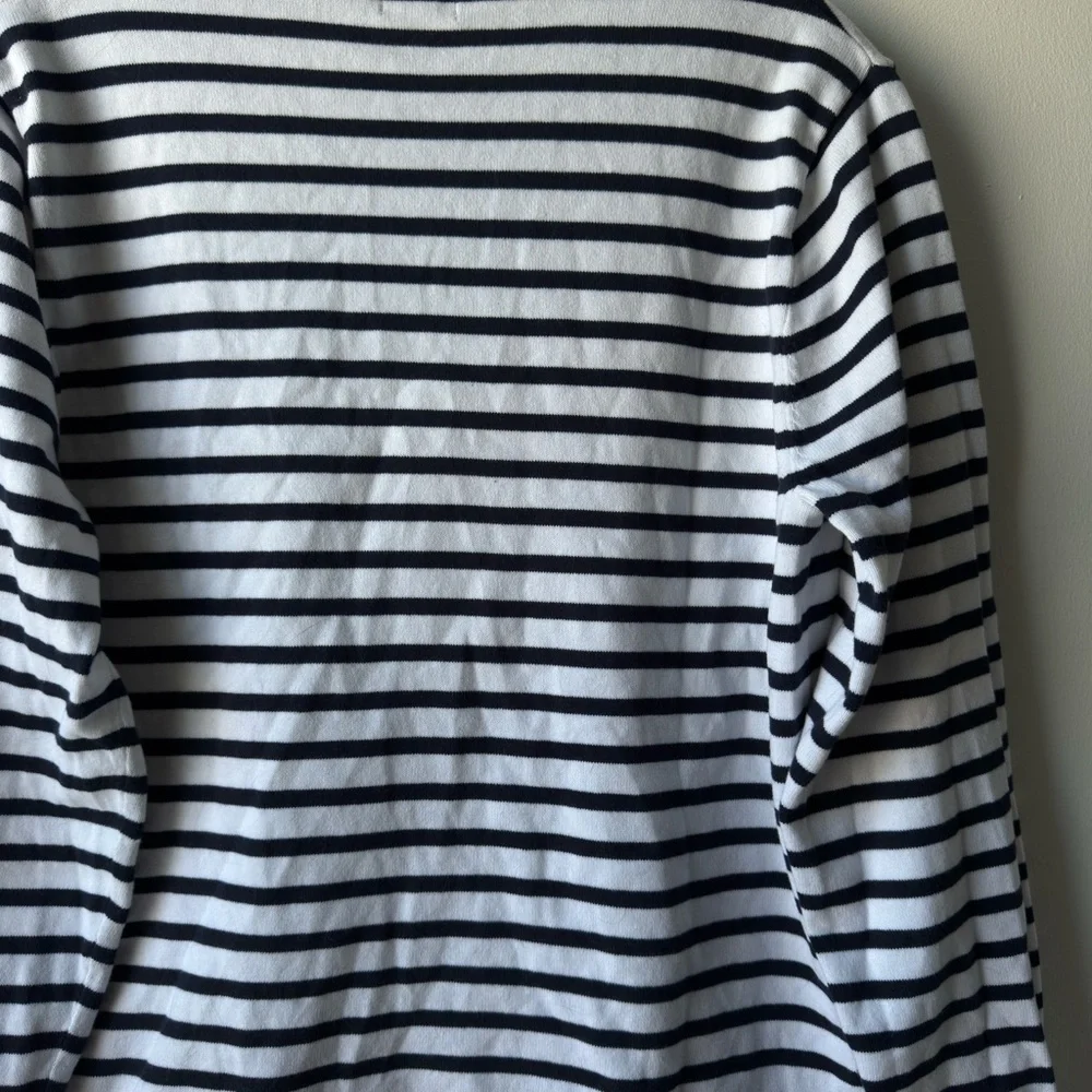 J. Crew Women's Crewneck Sweater - Black and White Stripes - Picture 6 of 12